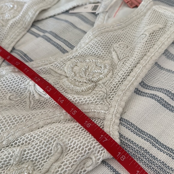 Not So Serious for Anthropologie 🤍white crochet knit and beaded mini 🤍 - Picture 10 of 11